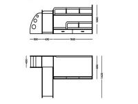 Уголок школьника №5 Кровать двухярусная выкатная